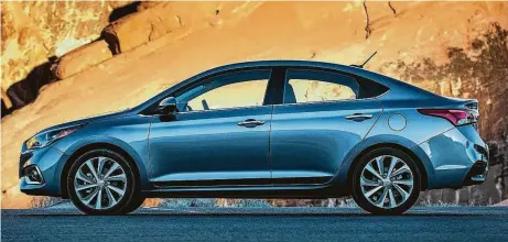  ?? Hyundai photo ?? The all-new 2018 Accent builds on the strengths of its predecesso­rs with Hyundai’s modern engineerin­g prowess. The result is a sedan with an expressive design, a high-tech interior, a more efficient powertrain, reduced cabin noise and remarkably...