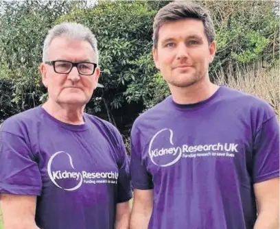 ??  ?? Geoff Walker, 63, is donating his kidney to a stranger. He’s pictured with his 31-year-old son Andy