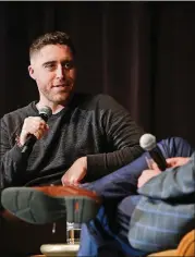  ?? DIA DIPASUPIL/GETTY IMAGES FOR SCAD ?? Director Trey Edward Shults speaks onstage during the “Waves” screening and Q&A at the 22nd SCAD Savannah Film Festival on Nov. 1 at Trustees Theater in Savannah.