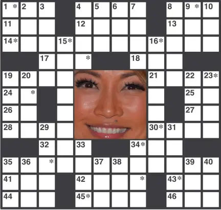  ??  ?? The identity of the featured celebrity is found within the answers in the puzzle. In order to take the TV Challenge, unscramble the letters noted with asterisks within the puzzle.