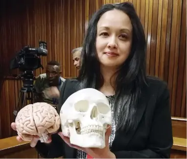  ?? PICTURE: ZELDA VENTER ?? SHOWING: Dr Shakeera Holland, an expert on pathology, discusses her findings into the death of Achmat Timol.