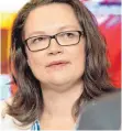  ?? FOTO: DPA ?? „Wir wollen Renten-Ehrlichkei­t“: Bundesarbe­itsministe­rin Andrea Nahles (SPD).