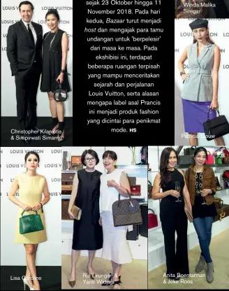  ??  ?? Christophe­r Kilaniotis &amp; Simpirwati Simarno Lisa Caroline Ria Lirungan &amp; Yanti Widjaja Winda Malika Siregar Patricia Gouw Anita Boentarman &amp; Joke Roos