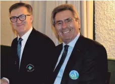  ?? FOTO: BWGV ?? Ziehen an einem Strang: (v. l.) BGV-Präsident Jean-Claude Parent und Otto Leibfritz, Präsident des BWGV.