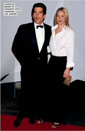  ?? ?? CAROLYN BESSETTE KENNEDY WITH HUSBAND
JFK JUNIOR