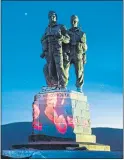  ??  ?? Poppies on the Commando memorial at Spean Bridge