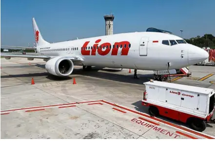  ?? — Reuters ?? On the tarmac: Two of Indonesia’s carriers are among the biggest customers of the Boeing aircraft.