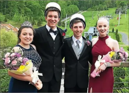  ?? SUBMITTED PHOTO - MELISSA NOLTE ?? Kutztown High School held its 2017 prom at Bear Creek Resort on May 12. Prom Royalty are Prom Queen and King, seniors Ashley Bleiler and Joshua Mengel and Prom Prince and Princess, juniors Mason Brett and Nikolette Nolte.