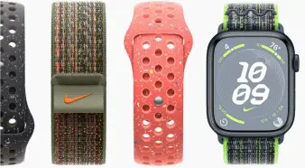  ?? ?? These Apple Watch Nike bands are made from recycled materials, including old Watch bands and fishing nets.
