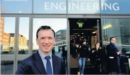  ??  ?? > Secretary of State for Wales Alun Cairns MP visiting Swansea City Deal projects at Swansea University’s Bay Campus