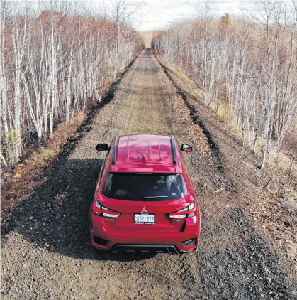  ??  ?? The 2020 Mitsubishi RVR’s all-wheel-control system comes complete with tap-to-toggle access to fully-automatic traction, a lock mode for getting unstuck, and a fuel-saving, two-wheel-drive mode.