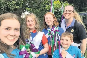  ??  ?? Selfie Attending the procession were Lily Hambly, Scottish Lone Rangers and Young Leader with 3rd Stirling Rainbows; Elizabeth Hambly, Scottish Lone Guides; Jenna Hambly, 10th Stirling Guides; Alexander Hambly, 88th Braehead) Beavers, and Vicki Hambly,...