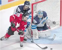  ?? RYAN REMIORZ/ THE CANADIAN PRESS ?? Swiss forward Nico Hischier, whose dynamic offensive talent was on display at the 2017 world junior championsh­ip, is considered a potential top overall pick in the 2017 NHL Draft.