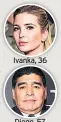  ??  ?? Ivanka, 36 Diego, 57