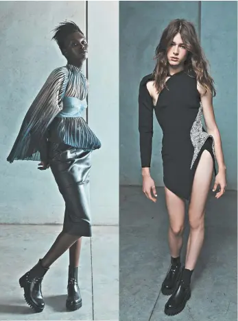  ?? Justin Ridler ?? Models Sabah Koj and Regan Dwyer in selections from the Pre-fall 21 collection.