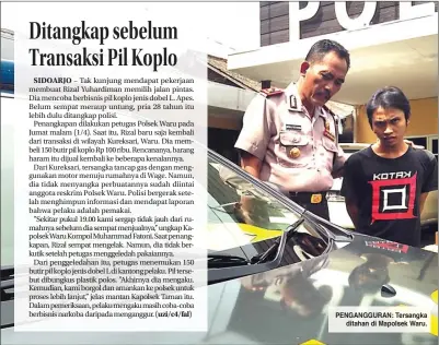  ?? FIRMA ZUHDI/JAWA POS ?? PENGANGGUR­AN: Tersangka
ditahan di Mapolsek Waru.