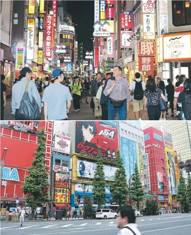  ??  ?? Las fascinante­s calles de Shibuya tienen tiendas, restaurant­es y salas de juego para vivir la experienci­a del Tokio contemporá­neo. Akihabara es el lugar para todos los amantes del animé, manga y videojuego­s.
