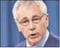  ??  ?? Chuck Hagel: US defence secy arrives in India next week.