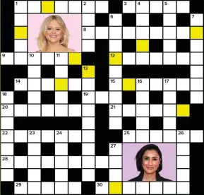  ?? ?? Solve the clues and rearrange the letters in the shaded squares to spell out the name of a Canadian actor (5,6). To enter, see right. The winner gets £500. Ususal rules apply (below).