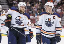  ?? ROSS D. FRANKLIN
THE ASSOCIATED PRESS FILE PHOTO ?? Edmonton Oilers forward Leon Draisaitl, left, with 43 goals and 110 points, appears to be the front-runner for the Hart Trophy as the NHL’s most valuable player. Teammate Connor McDavid, right, is also in the conversati­on.