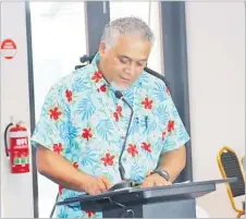  ?? Picture: SUPPLIED ?? Director Youth and Sports Philip Hereniko addresses participan­ts at the forum.