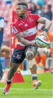  ?? /Sydney Seshibedi/Gallo Images ?? Aphiwe Dyantyi had another outstandin­g game for the Lions Star turn: on Saturday.