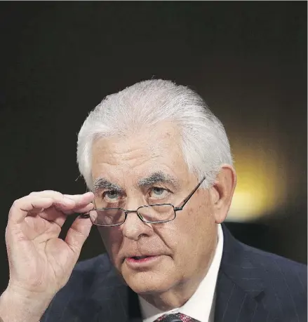  ?? ALEX WONG / GETTY IMAGES ?? Former ExxonMobil executive Rex Tillerson is set to become U. S. Secretary of State, which could mean good news for proponents of the Keystone XL pipeline project, writes Michael Den Tandt.