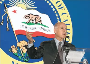  ?? Rich Pedroncell­i / Associated Press ?? Gov. Jerry Brown, who is leading California’s charge to the front lines of the climate change crusade, is off to China to forge a relationsh­ip now that President Trump has withdrawn the U.S. from the global pact.
