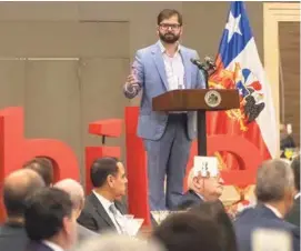  ?? ?? VISITA.
Gabriel Boric, presidente de Chile, ayer, en un hotel de la Ciudad de México.