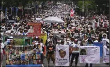  ?? ASSOCIATED PRESS ?? People attend the annual National March of Searching Mothers on Friday held every Mother’s Day in Mexico City.