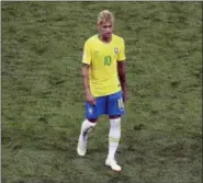  ?? ANDREW MEDICHINI — THE ASSOCIATED PRESS ?? Brazil’s Neymar leaves after the match against Switzerlan­d in the Rostov Arena in Rostov-on-Don, Russia, Sunday. The match ended 1-1.