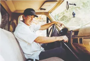  ?? FRINJ COFFEE ?? Jay Ruskey, founder and CEO of Frinj Coffee, drives his truck around his farm in California, where he has planted coffee trees. Farmers and researcher­s are working to grow coffee in California and Florida.