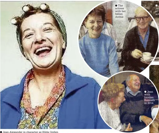  ??  ?? Jean Alexander in character as Hilda Ogden
The actress with her father, Archie Caption Caption
Animal-lover Jean dreamed of becoming an actress