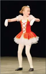  ?? NEWS PHOTO EMMA BENNETT ?? Layla Maser sings "I've Got No Strings" from Pinocchio in Musical Theatre Solo - UpTempo 8 & Under during Rotary Music Festival at Medicine Hat College on Thursday morning.