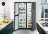  ??  ?? Liebherr A masterpiec­e of German design, the BlackSteel Freestandi­ng Side-by-Side fridge, priced at $10,211, boasts “Biofresh” drawers, an icemaker, three-door combinatio­n and “SuperCool” and “SuperFrost” functions. andico.com.au 9