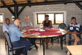  ?? Photo: Steven Klukowski ?? Concerned… Some of the business owners meeting with Keetmansho­op municipali­ty representa­tives.