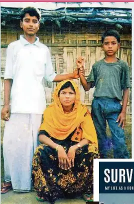  ?? ?? Ziaur (left) with his mother and cousin in 1999.