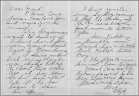  ?? ?? Clyde Crawford’s hand-written letter to his wife.