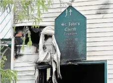  ?? JOHN RENNISON THE HAMILTON SPECTATOR ?? Damage to St. John's Church following a fire Saturday morning.