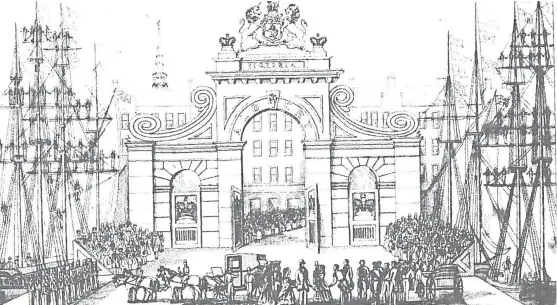  ??  ?? A line drawing of the Royal Arch in Dundee. See left for more informatio­n.