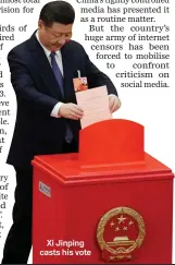  ??  ?? Xi Jinping casts his vote