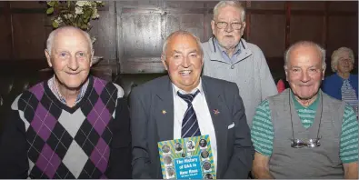  ??  ?? Pat Nolan (second from left) at the launch of his book ‘The History of GAA in New Ross 1910-2010’ with John Kennedy, Barry Ronan and Pat Kehoe.