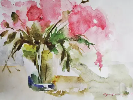  ??  ?? FLOWERS in a Vase by Cyrell Alingasa (9”X12” Watercolor on Paper)