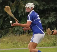  ??  ?? Bryan McCormack of Oylegate-Glenbrien about to clear his lines in their IHC game against Craanford in St. Patrick’s Park on Saturday.