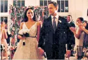  ??  ?? Meghan Markle’s character Rachel Zane marries Mike Ross (Patrick J Adams) in Suits