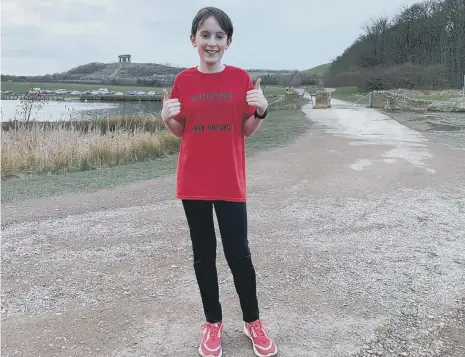  ??  ?? William Young on one of his runs around Herrington Country Park.