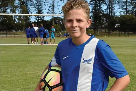  ?? Photo: Bev Lacey ?? US BOUND: Harristown State High School student Ky Richardson will head to the United States later this year for a three-month stint with the Temecula Valley Hawks Soccer Club.
