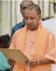  ?? — PTI ?? UP chief minister Yogi Adityanath takes oath as a Member of Legislativ­e Council in Lucknow on Monday.