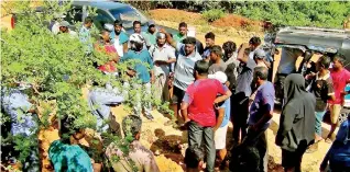  ??  ?? Residents protesting against the Aruwakkalu sanitary landfill. Pic by Hiran Priyankara