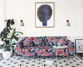  ?? — ANTHROPOLO­GIE ?? Liberty of London’s Feather Bloom floral print graces a seating collection this season at Anthropolo­gie.